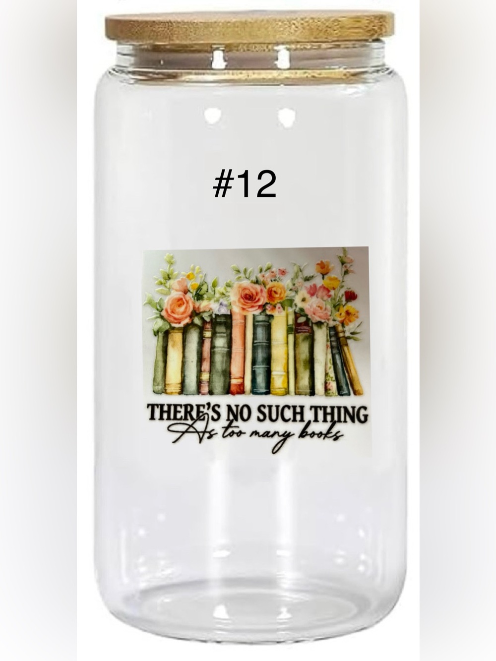 *Buy Now* book lovers cups 16 ounce glass tumbler straw and bamboo lid - Picture 12 of 15